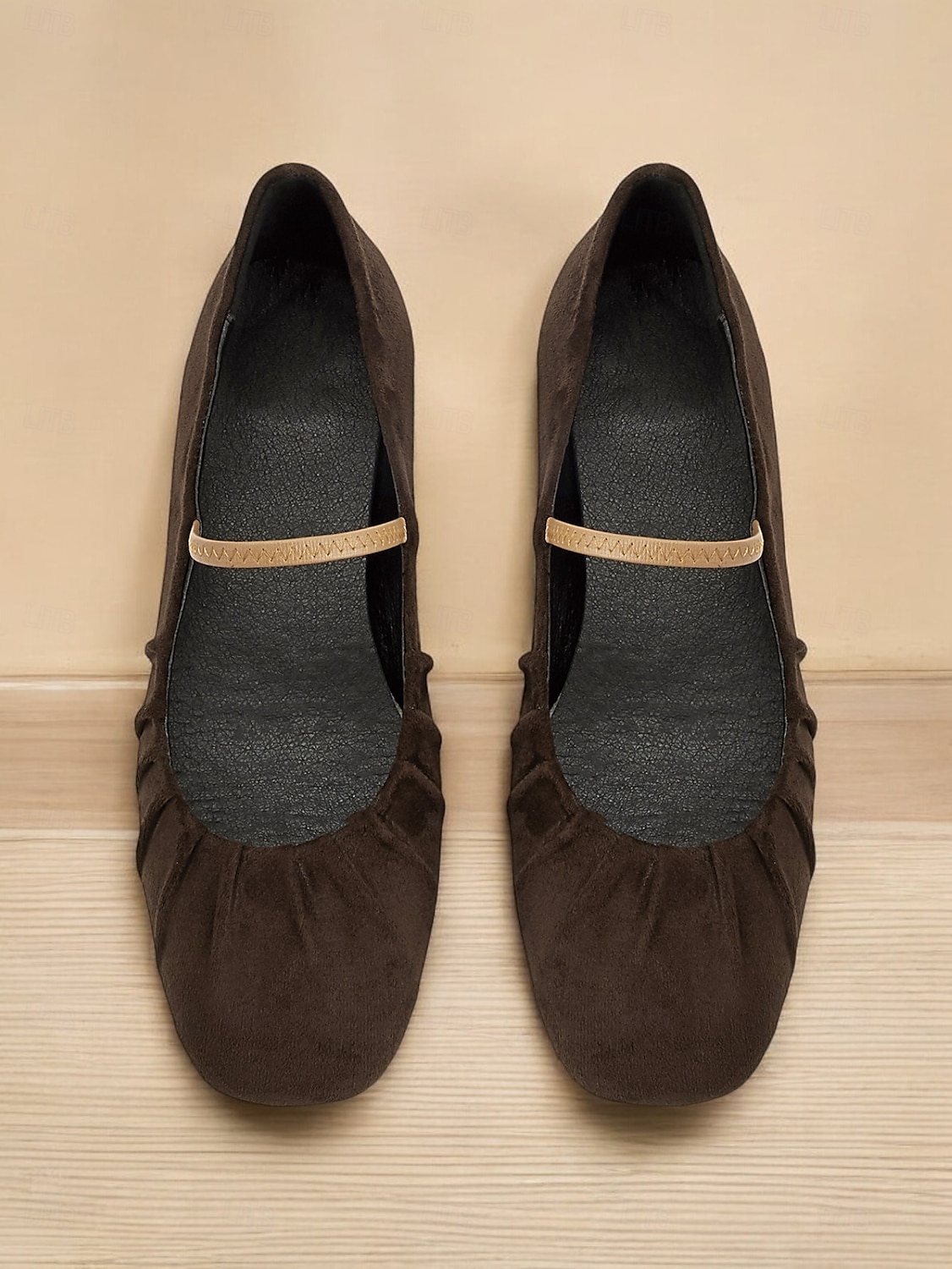 Women's Retro Brown Suede Flats – Elastic Strap Ballet Shoes with Pleated Detailing, Perfect for Casual Outings and Vintage-Inspired Fashion 2025 - $46.99 –P6