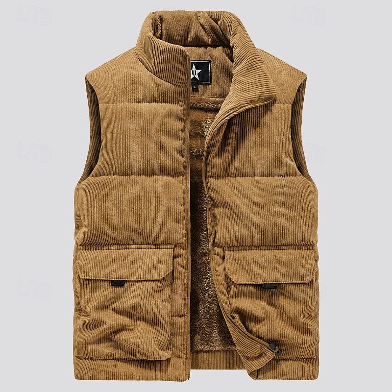 Per uomo Gilet in pile Gilet da esterno Gilet Punk Attivo Autunno Inverno Poliestere Tinta unica Dolcevita Nero Marrone chiaro Verde militare Gilet del 2025 a $30.99 –P5