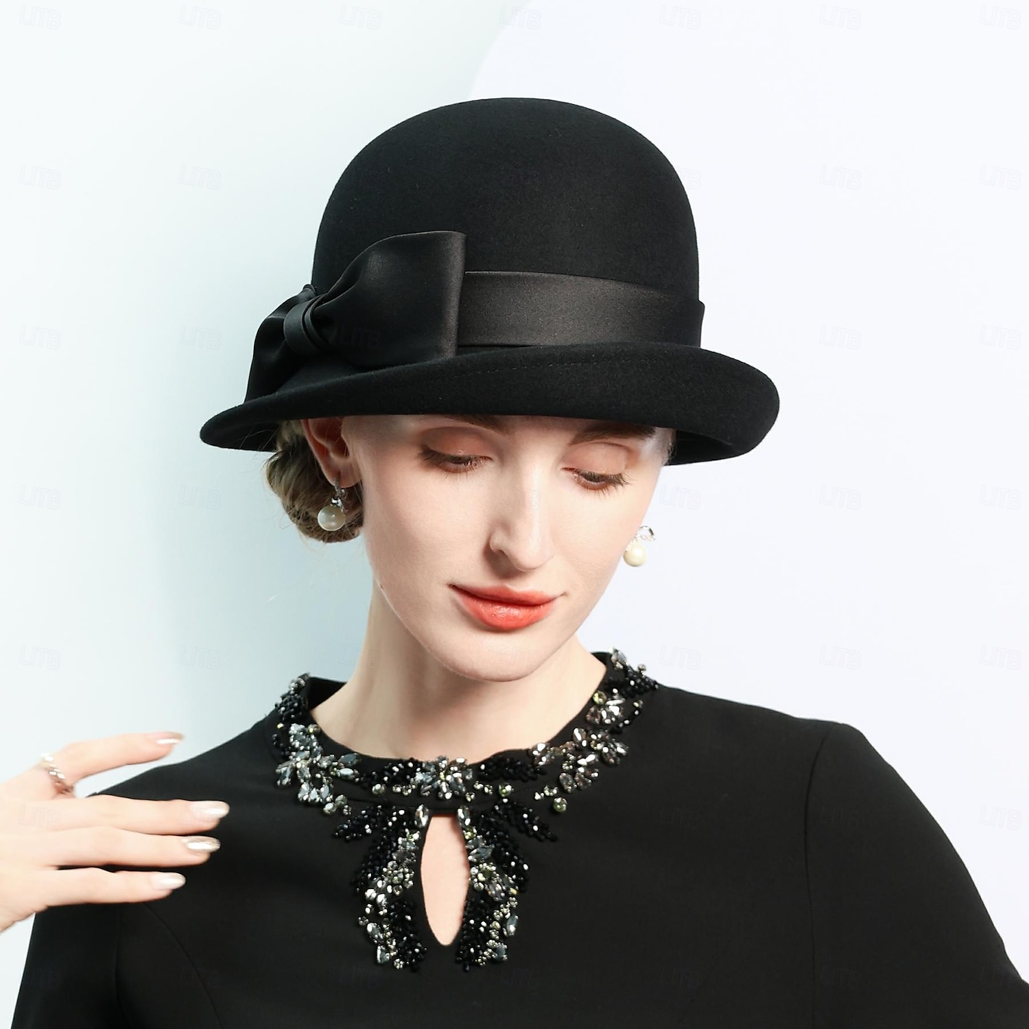 Hats 100% Wool Bowler / Cloche Hat Bucket Hat Top Hat Wedding Tea Party Elegant With Bowknot Pure Color Headpiece Headwear 2025 - $41.99 –P2