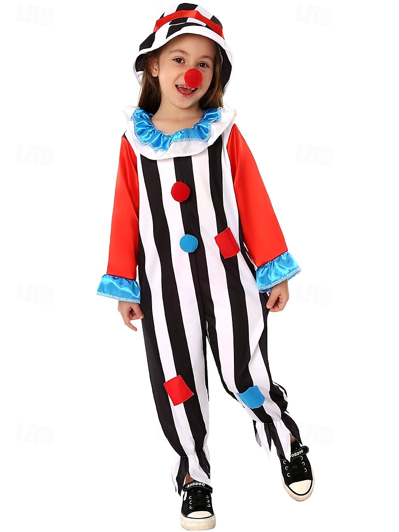 Žolík Klaun předvečer Všech svatých Úbory Kostým Kombinéza cirkus Karnevalový kostým Cosplay kostým Dětské Chlapecké Dívčí předvečer Všech svatých Karneval Mardi Gras Výkon Párty Jednoduch 2025 - $35.99 –P1