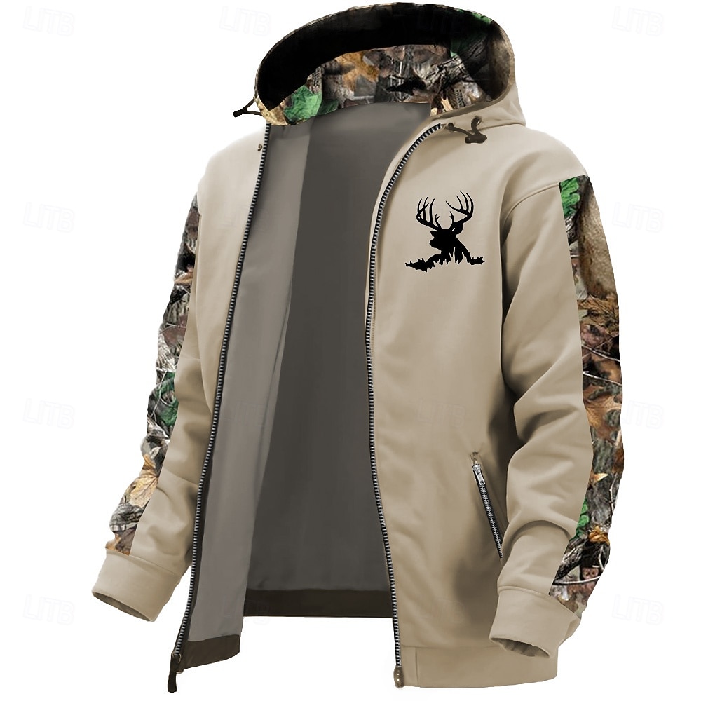 Homens Cowboy Veado Moletons Moda Diário Manga Longa Com Capuz Feriado Viagem Streetwear Marron Cinzento Com Cordão Zíper Bolsos Outono Inverno Designer de 2025 por $39.99 –P1