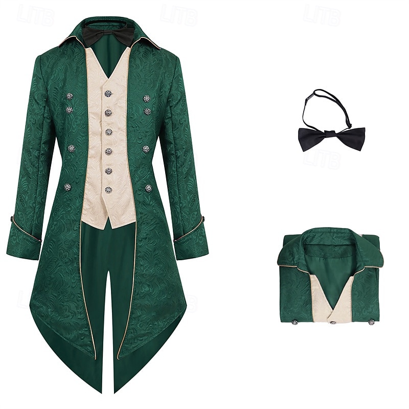 Punk & Gothic Medieval Renaissance Coat Jacket Tailcoat Prince Nobleman Men's Royal Steampunk Halloween Masquerade Event / Party Masquerade Adults' Coat 2025 - $51.99 –P10