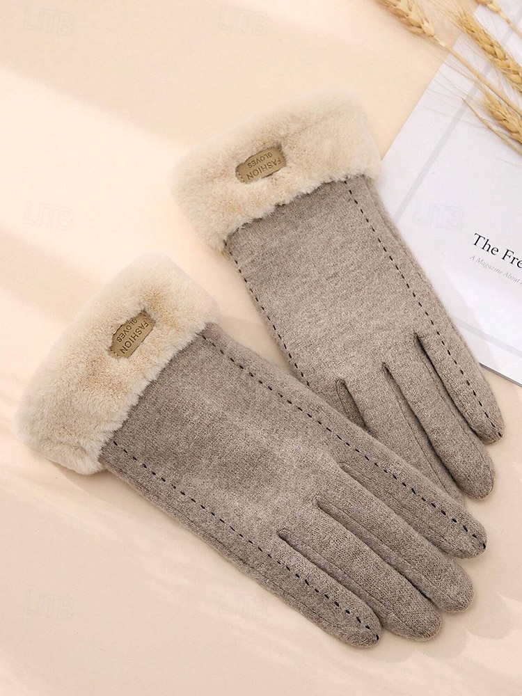 Women's Winter Fleece-Lined Touchscreen Gloves with Heart Detail – Warm and Stylish for Outdoor Cold Weather, Perfect Gift Idea 2025 - $14.99 –P4
