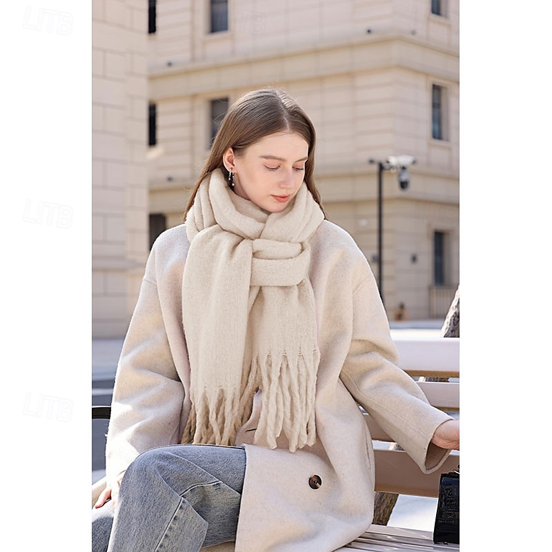 cashmere feel skjerf lange pashmina sjal og omslag for kvinner stort teppe skjerf solid 2025 - $10.99 –P4
