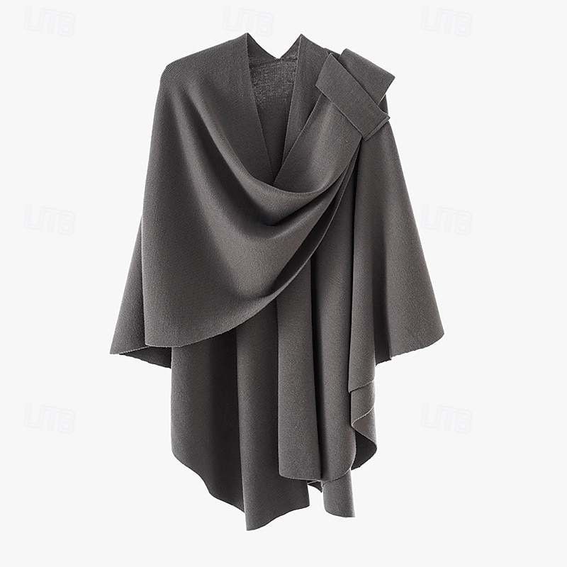crossover sjal för kvinnor omlott öppen front poncho cape elegant loop sjalar resesjalar för höst vinter längd 150cm 2025 - $39.99 –P13