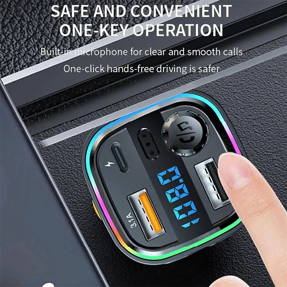 bil mp3-spiller bluetooth 5.0 fm sender pd25w hurtiglader lader tilbehør mobiltelefon adapter 2025 - $22.99 –P3