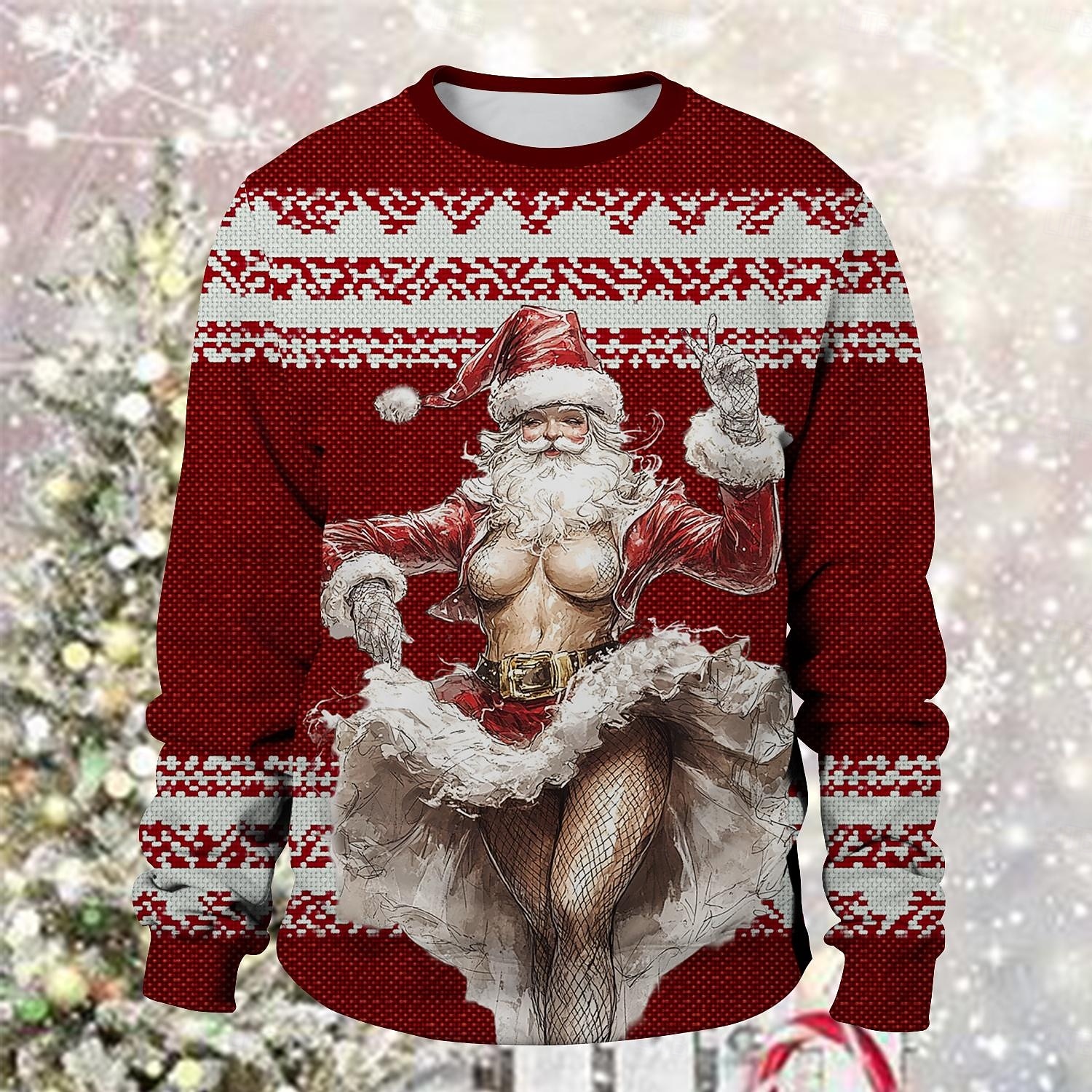 Ježíšek Paní Klausová Pullover Vtipná vánoční mikina 3D Vánoce Legrační Pro Pro páry Pánské Dámské Dospělé Vánoce Karneval 3D tisk Párty Festival 2025 - $29.99 –P9