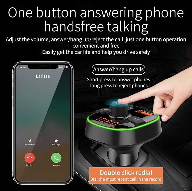 2025年 お買い得価格の売れ筋モデル FMトランスミッター 車載MP3プレーヤー ブルートゥース電話充電器 音楽ハンズフリー付き コレクション – $41.99 –P8