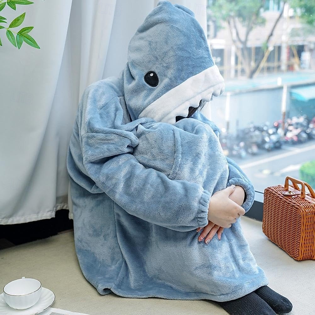 Voksne Helfarge Onesie-pysjamas Oversized hetteteppe Bærbart teppe med lomme Onesie-pysjamas Kigurumi pyjamas søt stil Til Damer og Herrer Karneval Maskerade Tegnefilm 2025 - $44.99 –P2