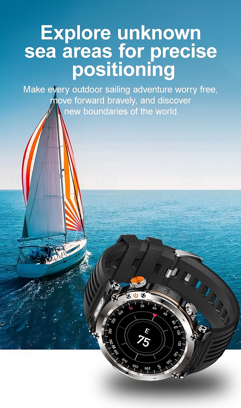 HT30 Smart Watch Rugged Military Men's 1.7 inch 600mAh Battery Compass Sports Fitness Watches Bluetooth Call Smartwatch 2025 - $43.99 –P6