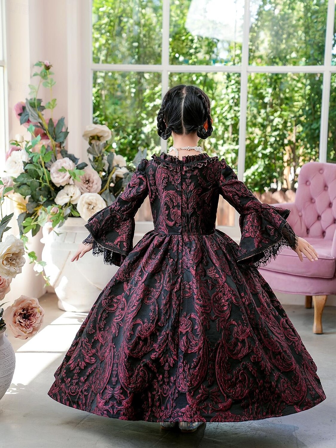 Rococo Vintage Inspired Dress Party Costume Masquerade Princess Shakespeare  Solid Color Ball Gown Fancy Dress Girls' Halloween Carnival Children's Day  Party Birthday Holiday Child's Dress All Seasons 2026
