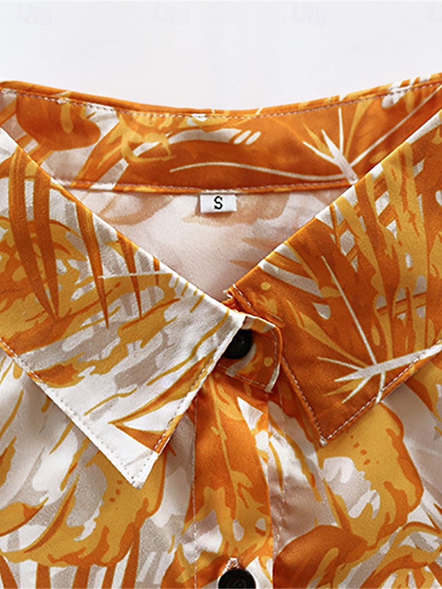 dames blad overhemdkraag maxi jurk 3/4 mouw zomer lente 2025 - $46.99 –P2
