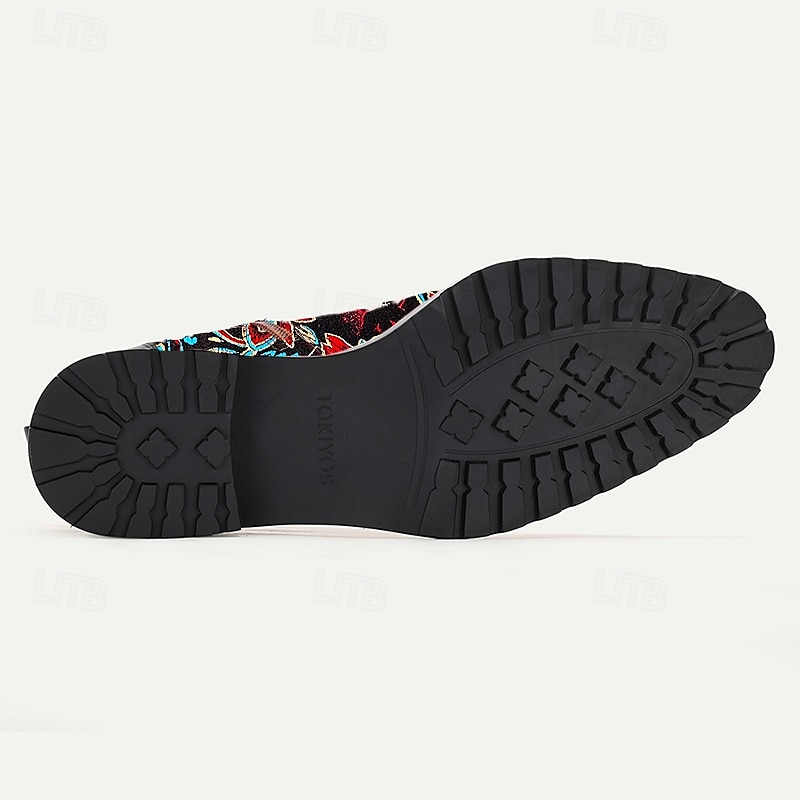 Men's Premium Cowhide Leather Lace-Up Boots with Floral Jacquard Design and Cap Toe - Stylish and Durable Ankle Boots for Casual and Formal Occasions 2025 - $109.99 –P6