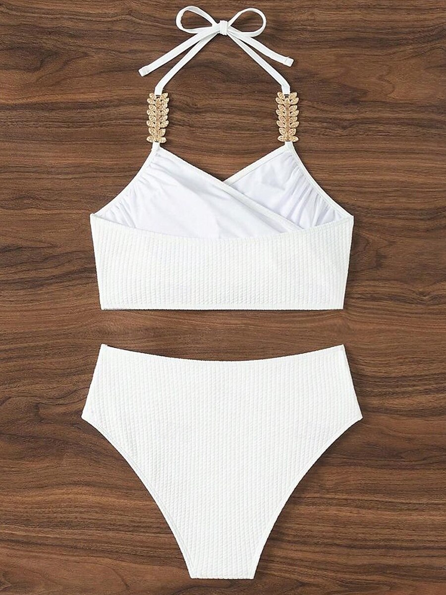 Femme Maillots de Bain Bikinis Maillot de bain Elégant Mode Couleur unie Sans Manches Maillots de bain de 2025 ? $25.99 –P4