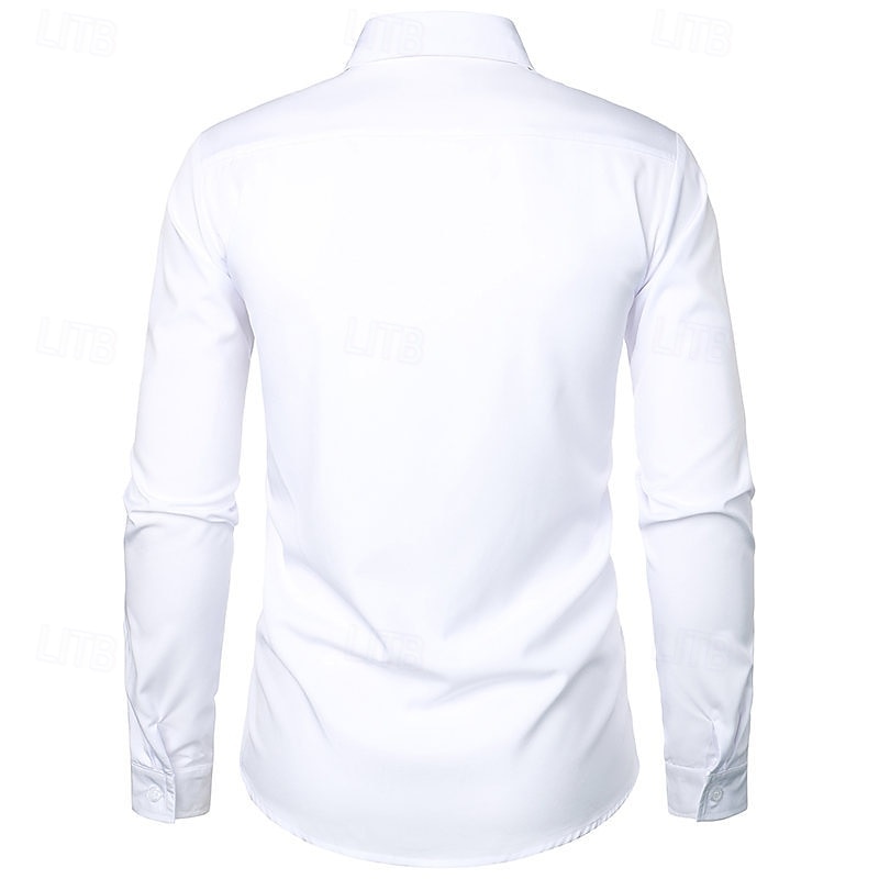 Miesten Pukupaita Tuxedo paidat Tavallinen Häät ulko- Musta Valkoinen Vaaleanpunainen Pitkähihainen Sänkyjen avaus Kesä Kevät Vaatetus 2026 - $32.99 –P5