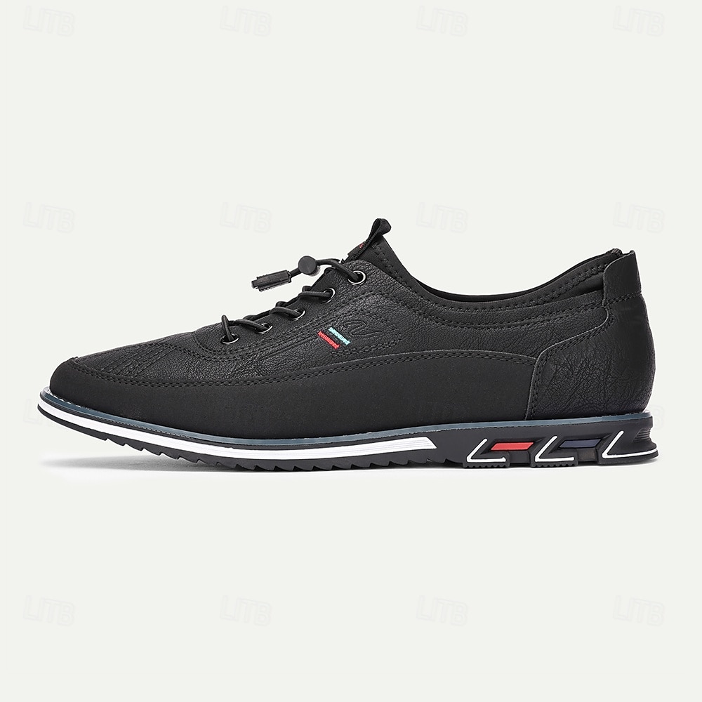 Schwarze Freizeit-Sneaker für Herren mit strukturiertem Obermaterial und mehrfarbiger Zwischensohle – stylische Schnürschuhe für jeden Tag und die Freizeit 2025 - $42.99 –P2