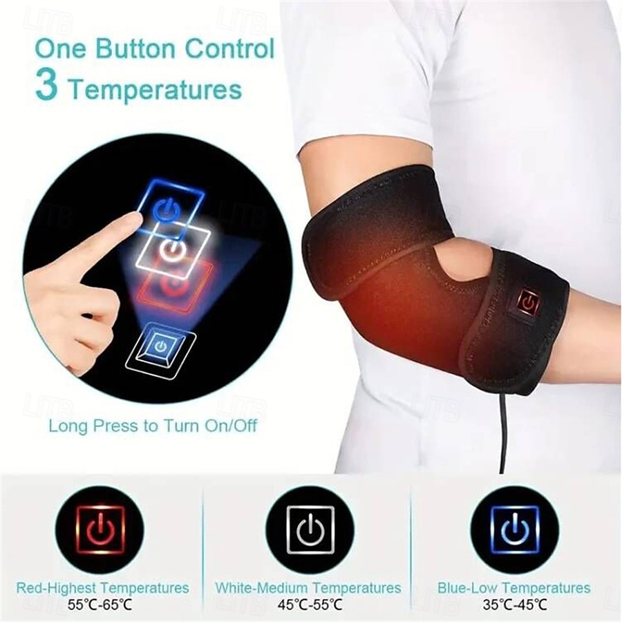 usb verwarmde elleboogband ellebogen elektrische verwarmde arm elleboog pad bandage draagbare verwarmde pols arm mouw brace ondersteuning 2025 - $27.99 –P1