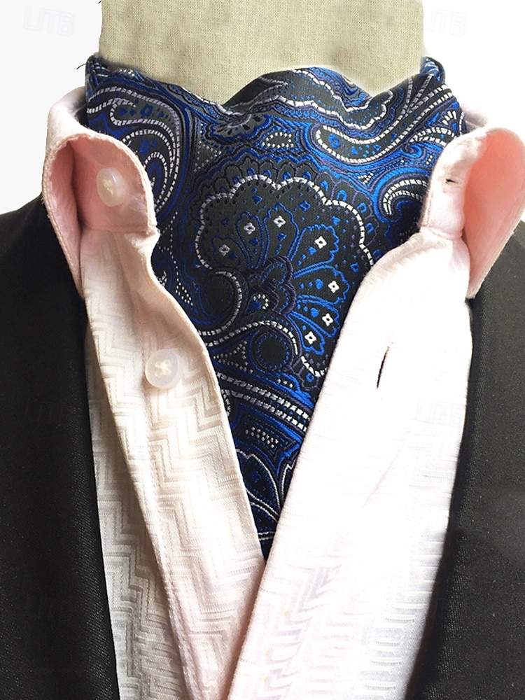 cravatta ascot paisley da uomo - elegante cravatta in finta seta per occasioni formali, matrimoni e feste - cravatta con motivo floreale vintage del 2026 a $18.99 –P9