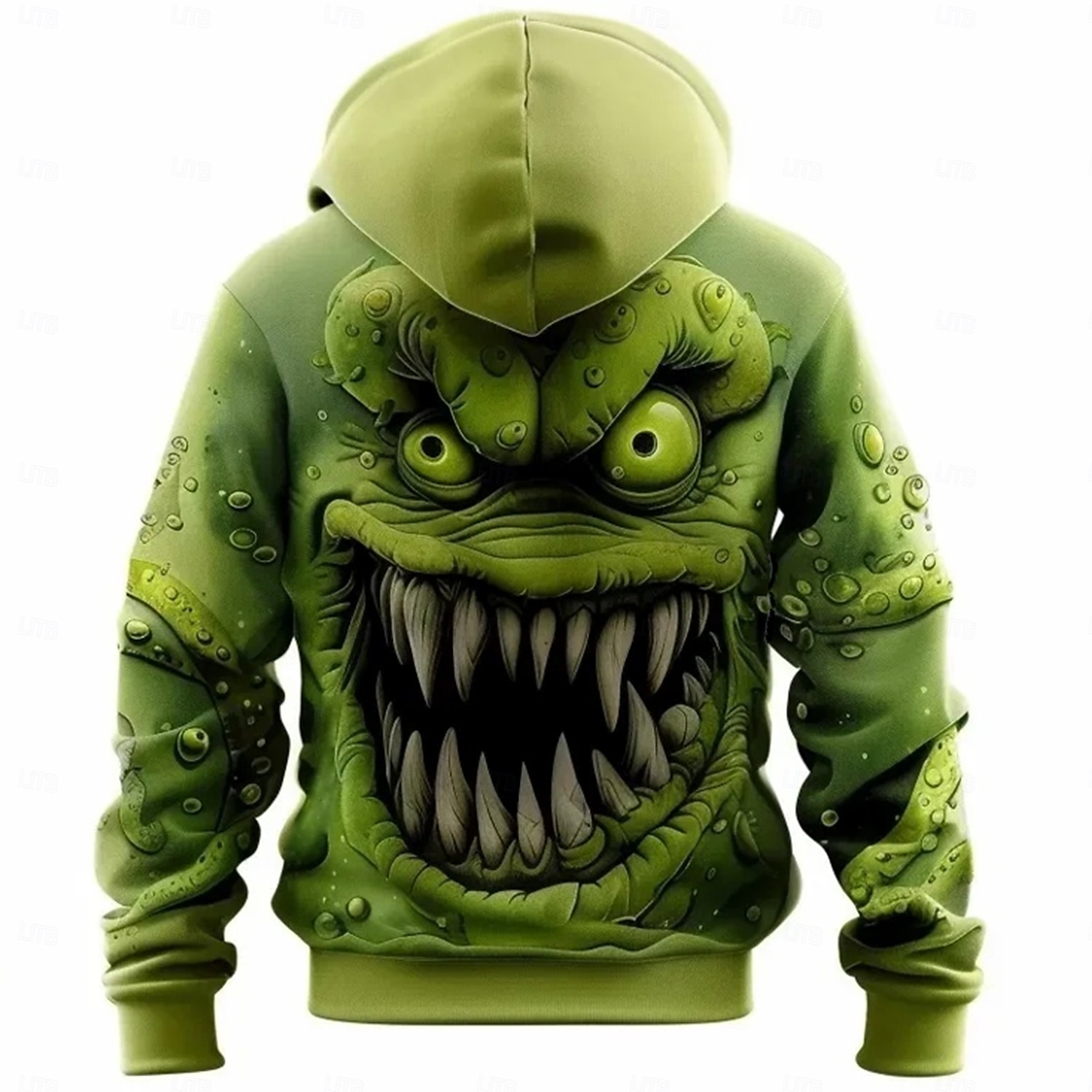 Hombre Monstruo Sudaderas Sudadera Abrigos Sudadera con capucha Cuello Barco Moda Impresión 3D Fiesta Festivos Ropa de calle Verde Trébol Correa Otoño Invierno Diseñador 2025 - $29.99 –P2
