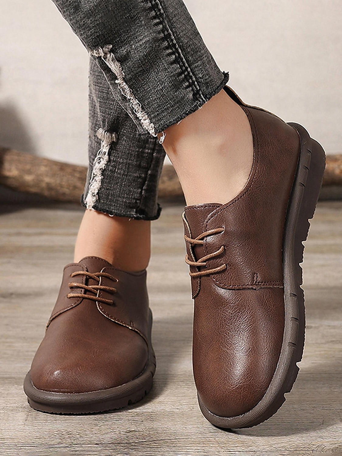 chaussures décontractées à lacets en similicuir marron pour hommes avec semelle antidérapante confortable - parfaites pour un usage quotidien de 2025 ? €23.99 –P1