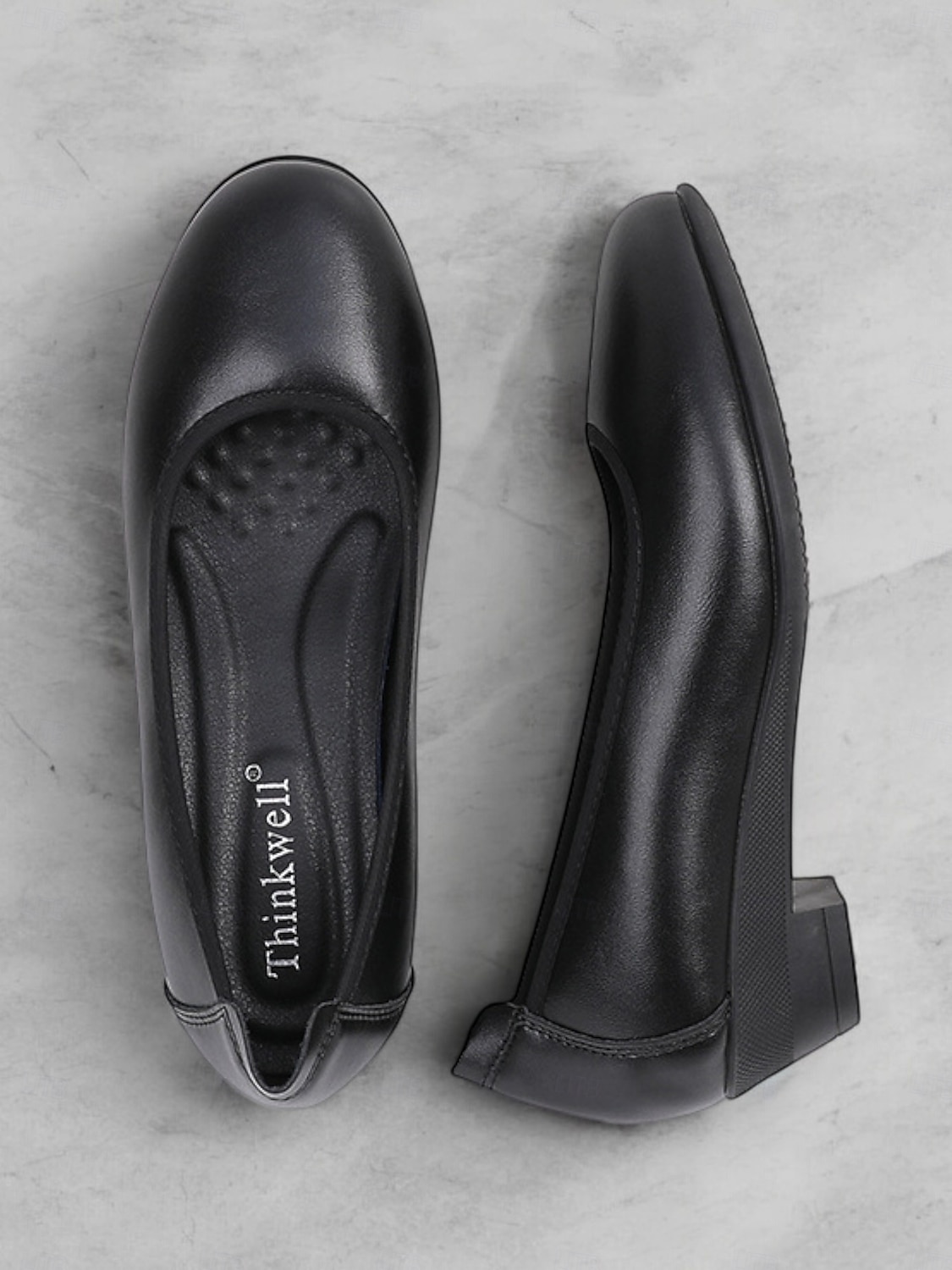 dámské černé kožené slip-on flats s polstrovanou stélkou - pohodlné a stylové pro každodenní nošení 2025 - $34.99 –P4