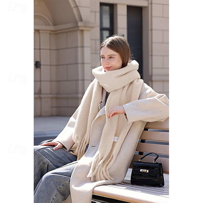 cashmere feel skjerf lange pashmina sjal og omslag for kvinner stort teppe skjerf solid 2025 - $10.99 –P2