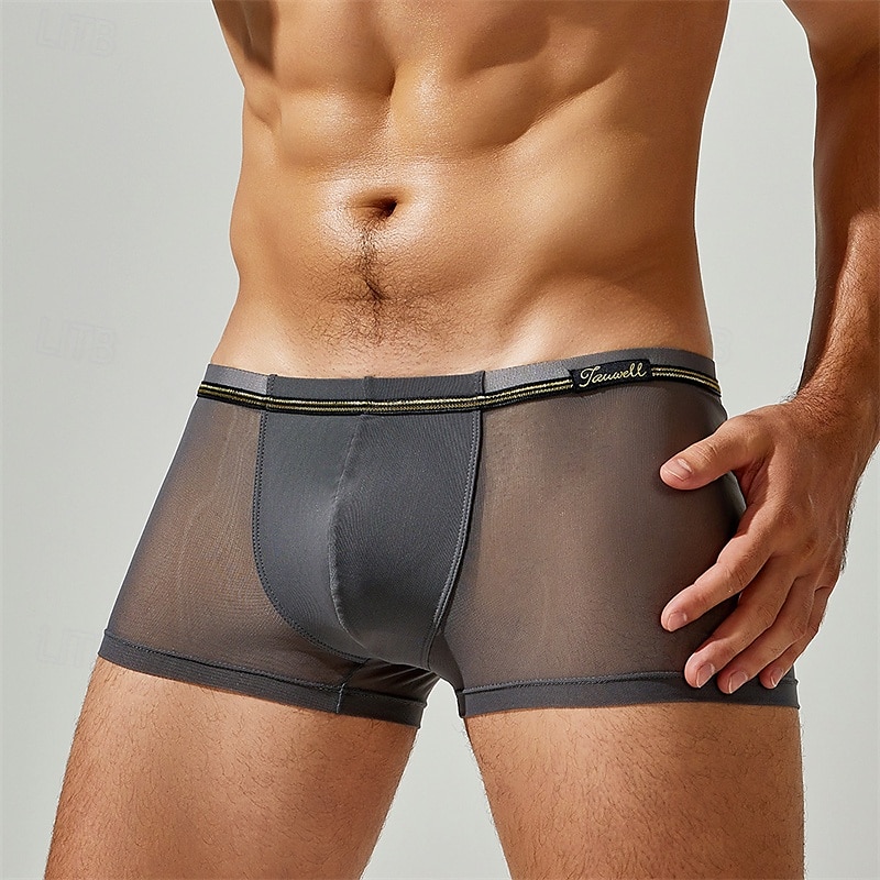 Herren 1 pc Unterwäsche Boxer Boxer-Shorts Patchwork Chinlon Atmungsaktiv Weich Komfortabel Farbblock Mittlere Hüfthöhe Schwarz Weiß 2025 - $10.49 –P13