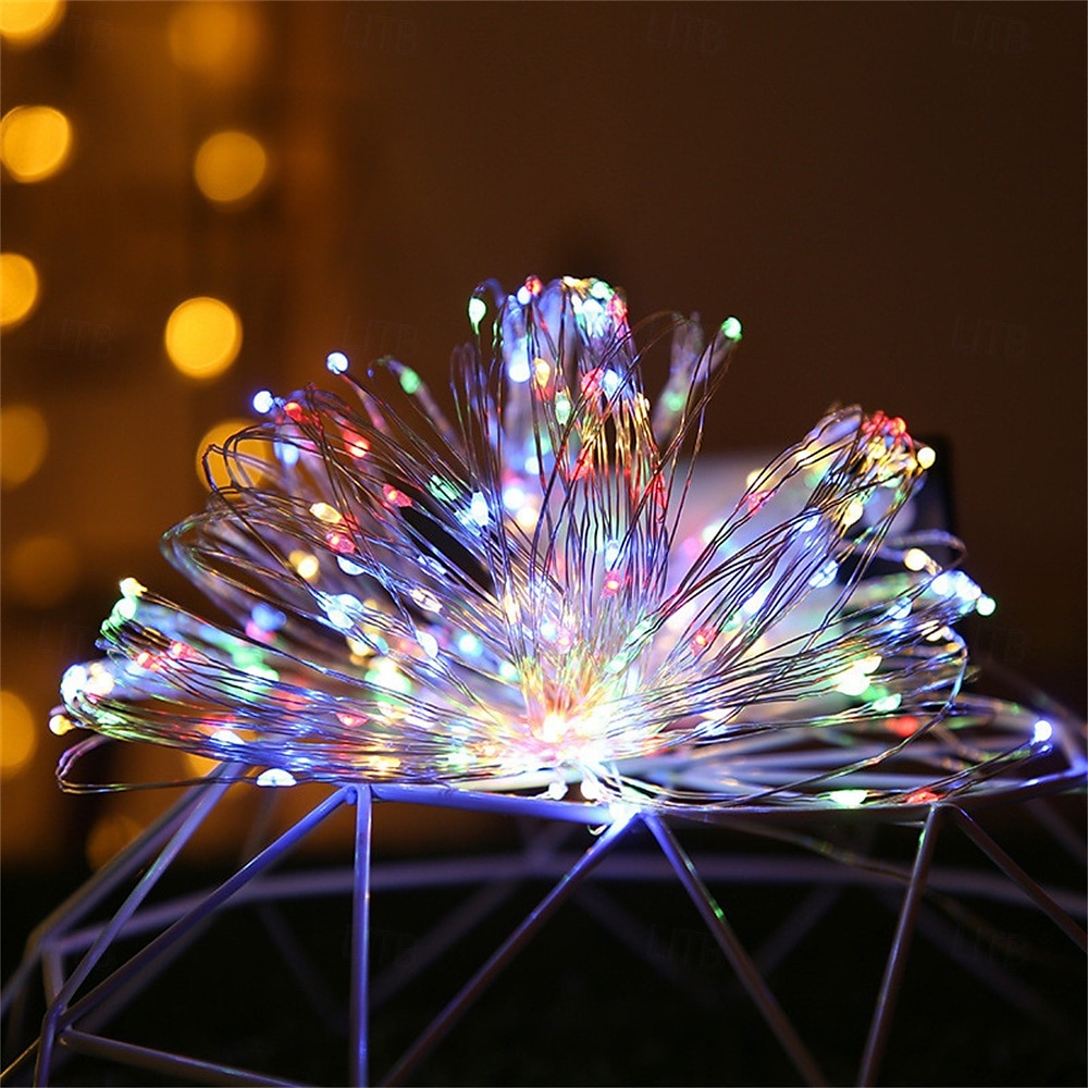 Elegant Wedding Reception Party 10pcs LED Copper Wire Fairy Lights, Battery-Powered Christmas String Lights for Bedroom, Garden, Wedding & Party Decor 1-10M 2025 - $13.49 –P6
