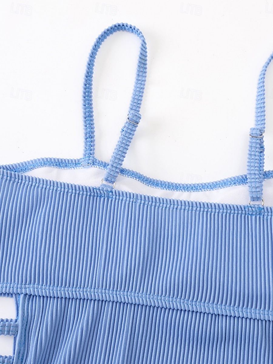 Women's Swimwear One Piece Monokini Swimsuit Tummy Control High Waist Slim Underwire Backless Vacation Beach Wear Solid Color Halter Neck Sleeveless Bathing Suits 2026 - $26.99 –P8