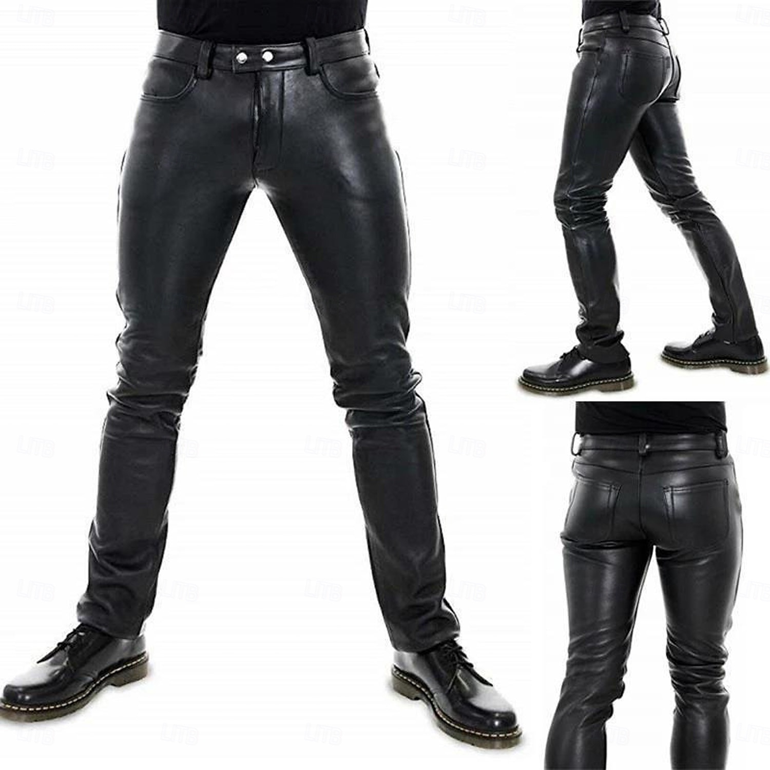 Men's Trousers Casual Pants Lederhosen Buttons Pocket Plain Comfort Daily Vacation Fashion Casual Black Micro-elastic 2025 - $42.99 –P1