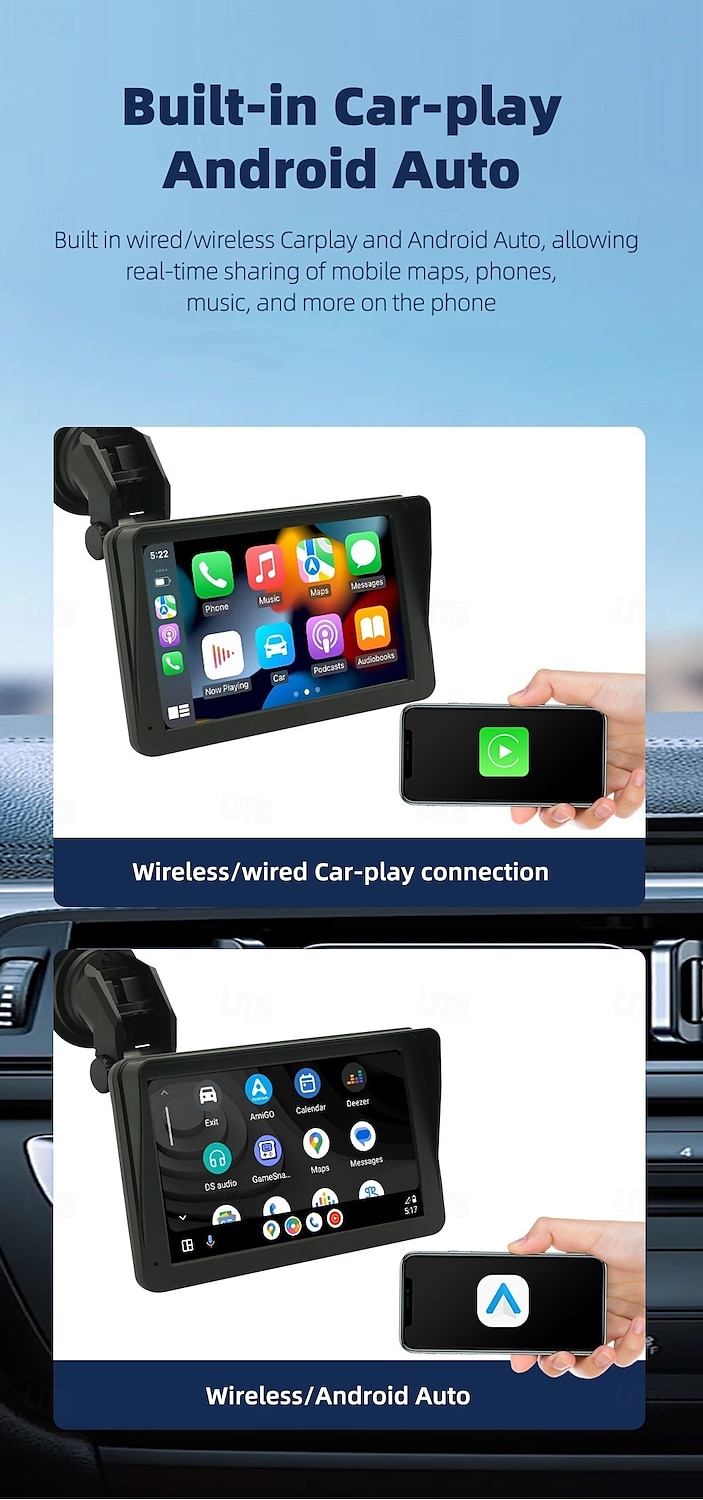 7-inch Portable Navigator Wireless Carplay Car MP5 Player Multimedia Bluetooth FM Plug-in Card 2025 - $158.99 –P7