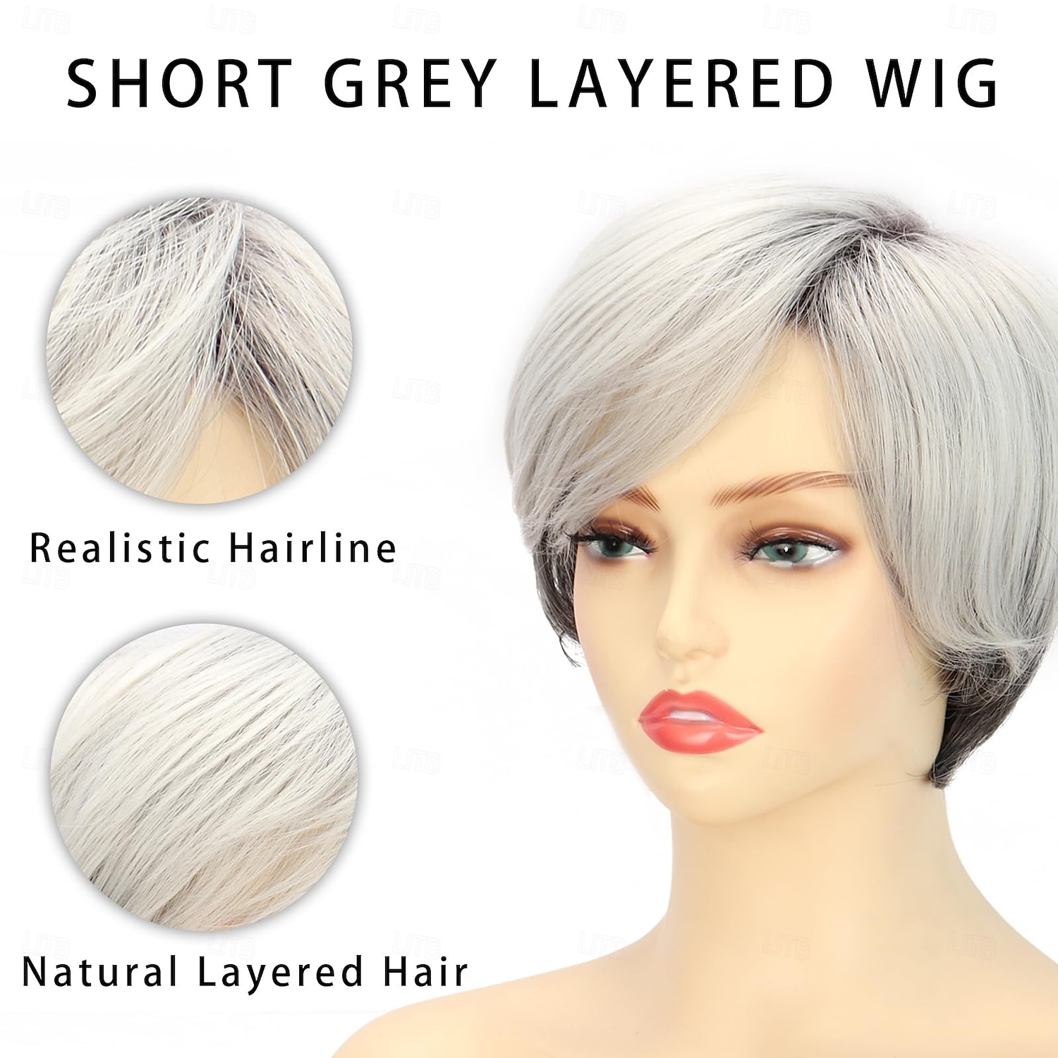 korte pruiken voor vrouwen gemengde pixie cut pruik recht synthetisch haar knippen zijscheiding omgekeerde zijscheiding pixie cut haar pruik met gelaagde swoop pony lijmloos bot 2025 - $18.99 –P4