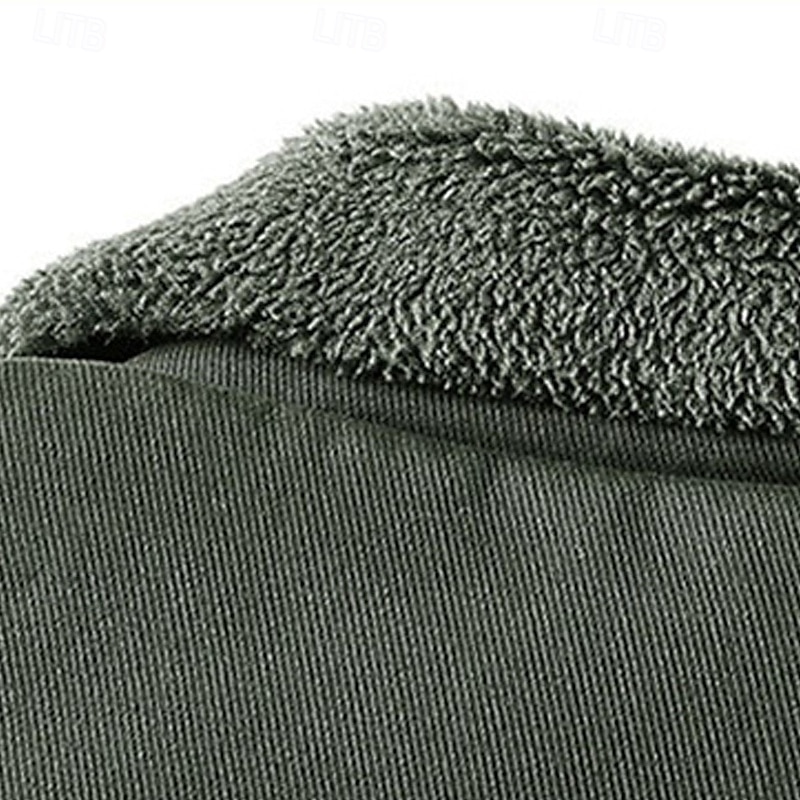 Hombre Chaqueta para senderismo Chaqueta de lana Algodón Invierno Al aire libre Mantiene abrigado Forro Polar Resistente al Viento Resistente al Agua Chaqueta cortavientos Viaje Negro Verde Caqui 2025 - $75.99 –P5