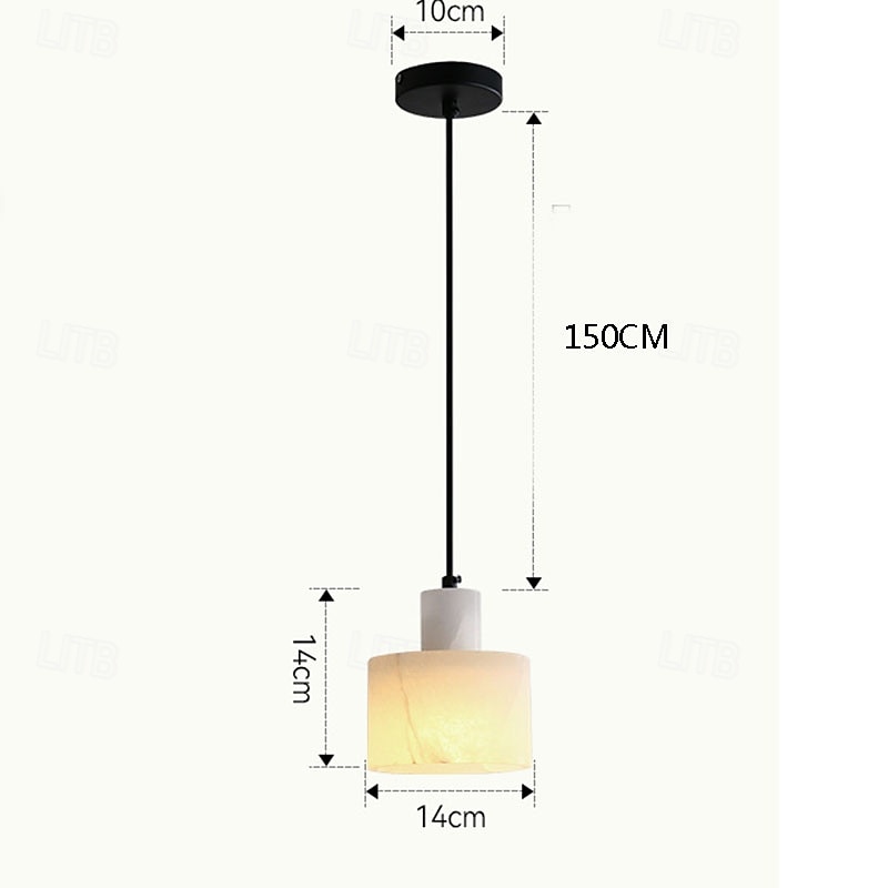 lampada a sospensione creativa wabi-sabi in marmo alabastro altezza regolabile con base e27 lampada a sospensione 110-240v 14cm del 2025 a $279.99 –P6