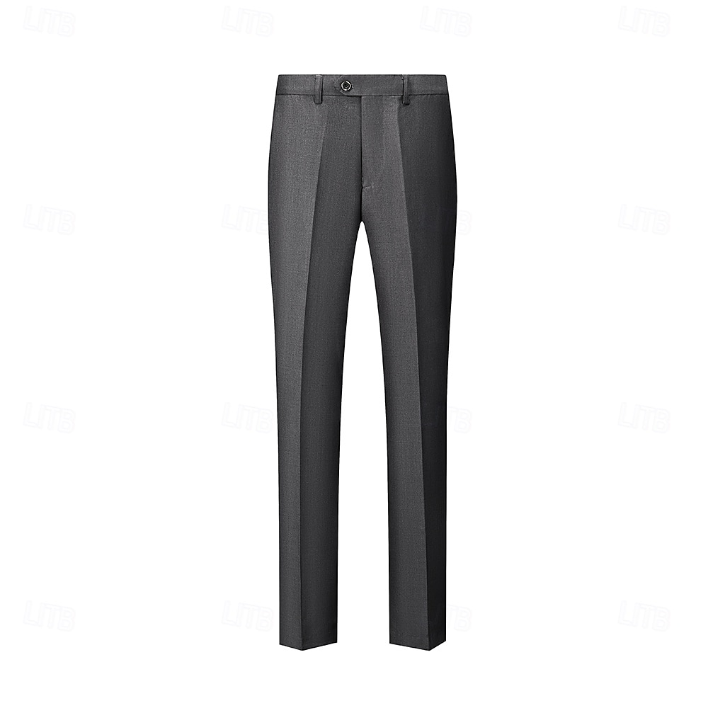 Herren Anzughose lange Hose schwarz weiß dunkelmarine einfarbig mikroelastisch Standard Fit 2024 2025 - $41.99 –P7