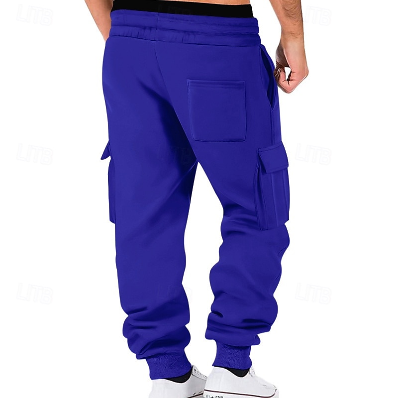 Voor heren Jogger Broek Cargo-joggingbroek Zak Trekkoord Elastische taille Effen Comfort Buitensporten Dagelijks Modieus Casual Zwart Wit Micro-elastisch 2025 - $21.99 –P8