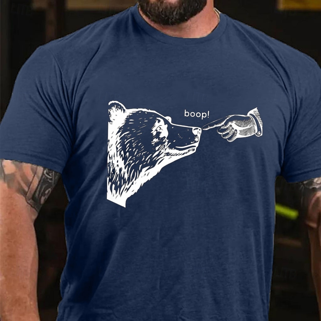 Men's Bear T shirt Short Sleeve T shirt 3D Print Crew Neck Shirt Fashion Athleisure Street Sports Outdoor Daily Black Blue Green Summer Spring Clothing Apparel S M L XL XXL XXXL 2025 - $15.99 –P3