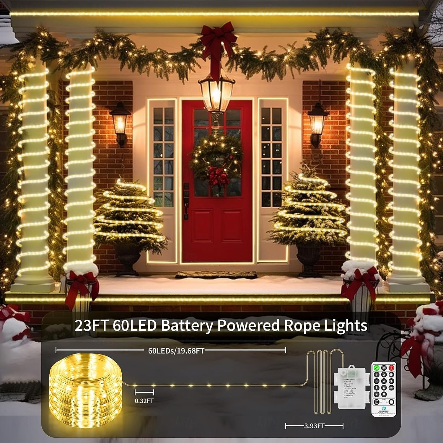 2025年 2個のストリングライト多機能防水ロープライト、13キーリモコン付き、クリスマスウィンドウストリングライト7m/10m/20m、50-300個のLED、温白色/冷白色/マルチカラー、屋外クリスマスデコレーション用防水ホリデーライト  コレクション – $33.99 –P11