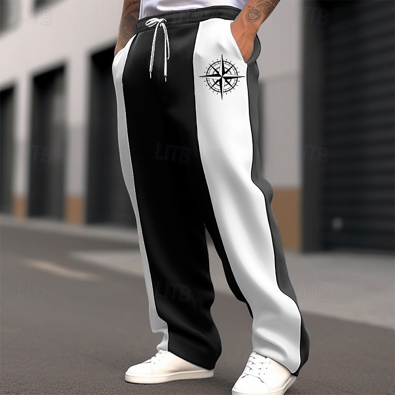 Herren Jogginghose Trainingshose Hose Hosen Jogginghose mit geradem Bein Tasche Kordelzug Elastische Taille Graphic Farbblock Komfort Weihnachten Sports Outdoor Modisch Brautkleider schlicht Schwarz 2026 - $25.99 –P2