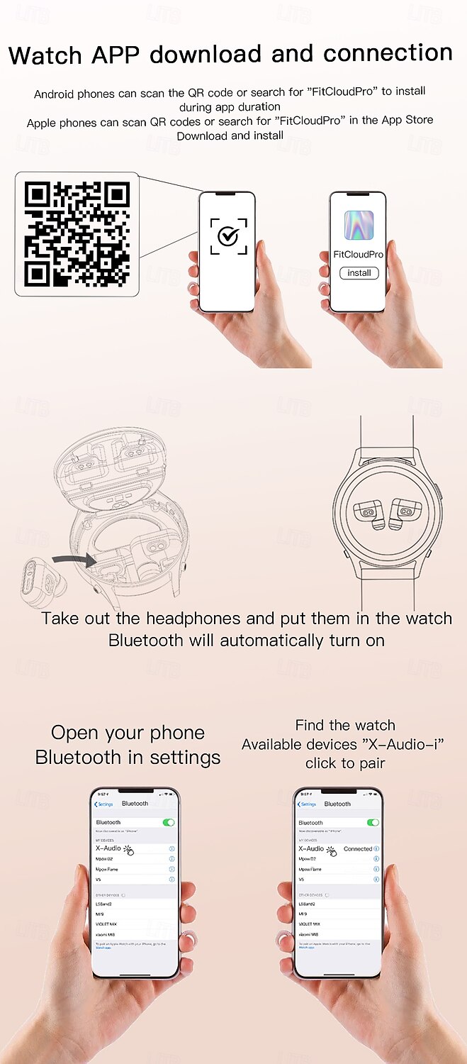 New TWS 2-in-1 With Headset Smart Watch Bluetooth Call Men Watch Women SmartWatch Heart Rate Monitor Play Music Watch 2025 - $78.99 –P17