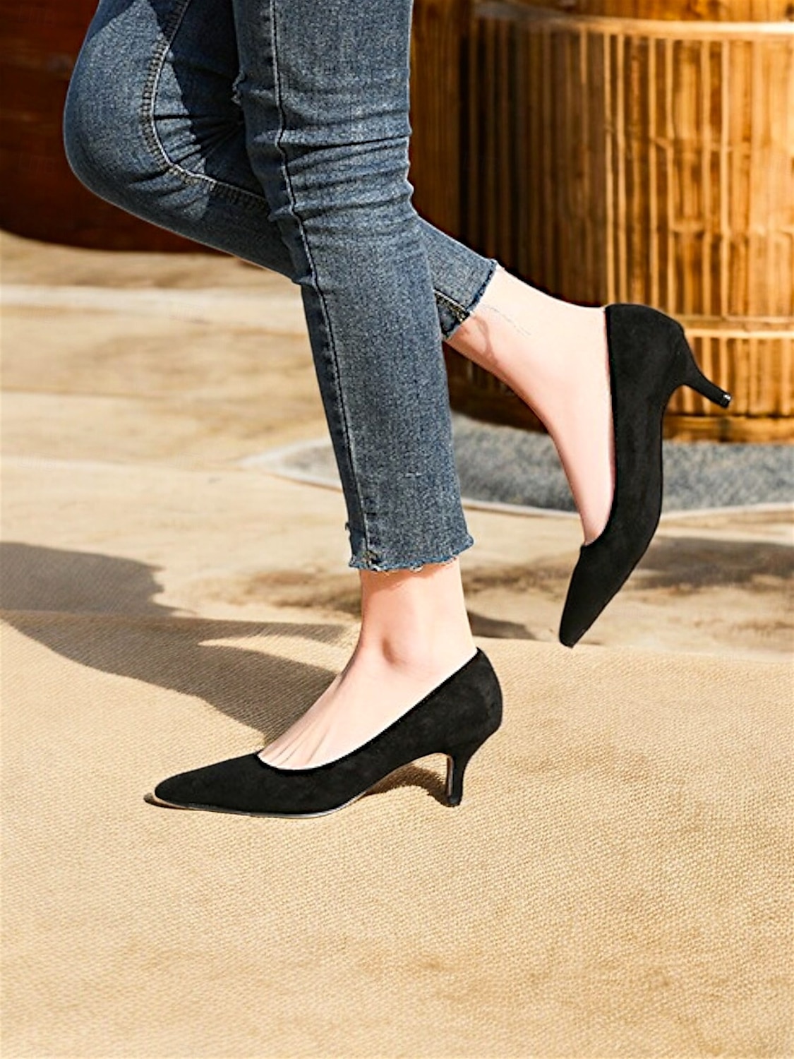 décolleté da donna in pelle scamosciata verde smeraldo con punta affilata e tacco a gattino – scarpe eleganti per l'ufficio o le feste del 2025 a $56.99 -P3