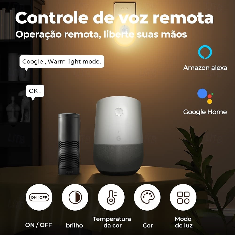 tuya wifi lit human body induction mała lampka nocna multi-gear ściemnianie domowe lampka nocna kontrola lampka sypialna kompatybilna z alexa google home 2025 - $31.99 –P4