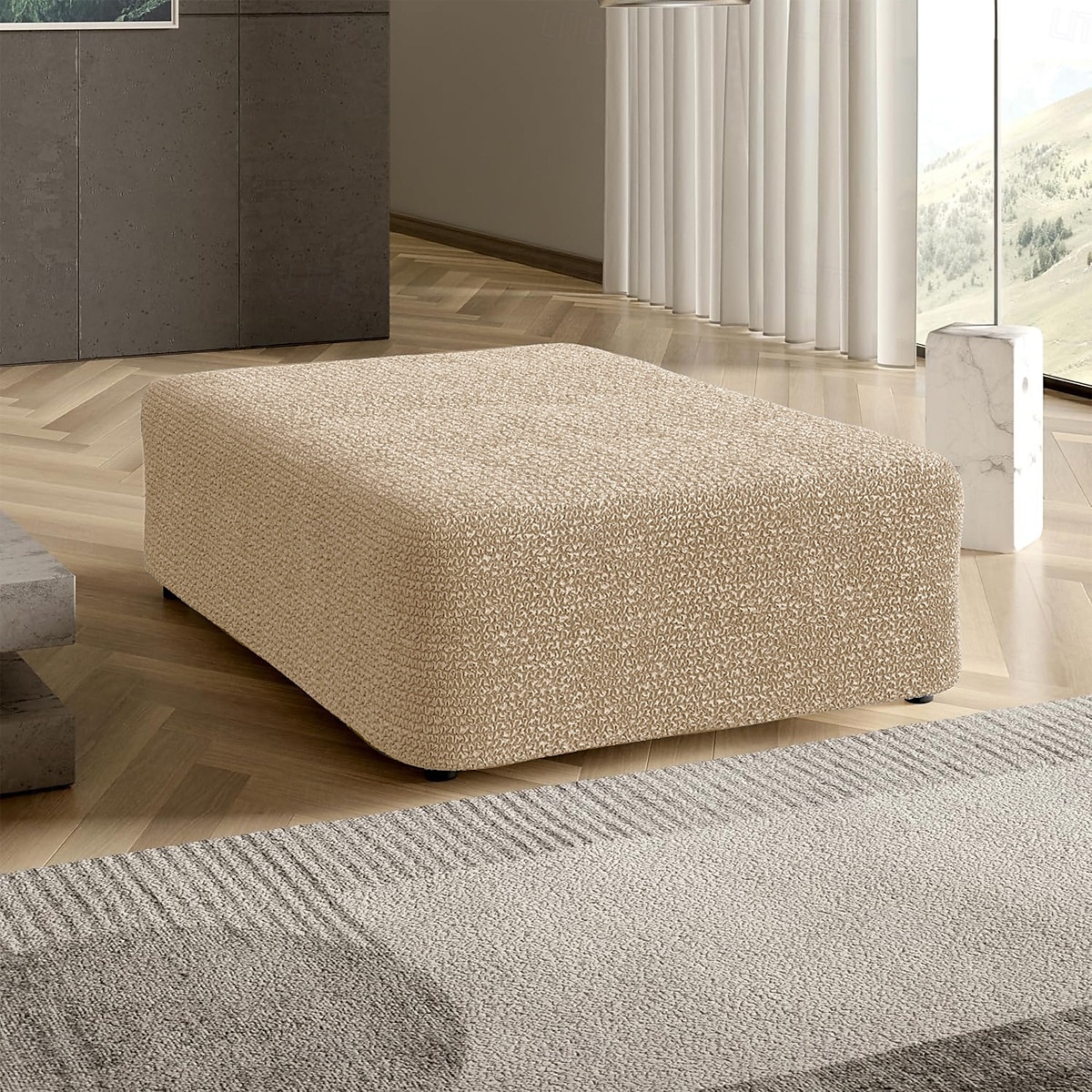 husa de pouf husa elastică și durabilă, perfectă pentru a vă proteja și împrospăta otomanul, adaugă stil și confort oricărei sufragerie sau decor de dormitor 2025 - $31.99 –P4