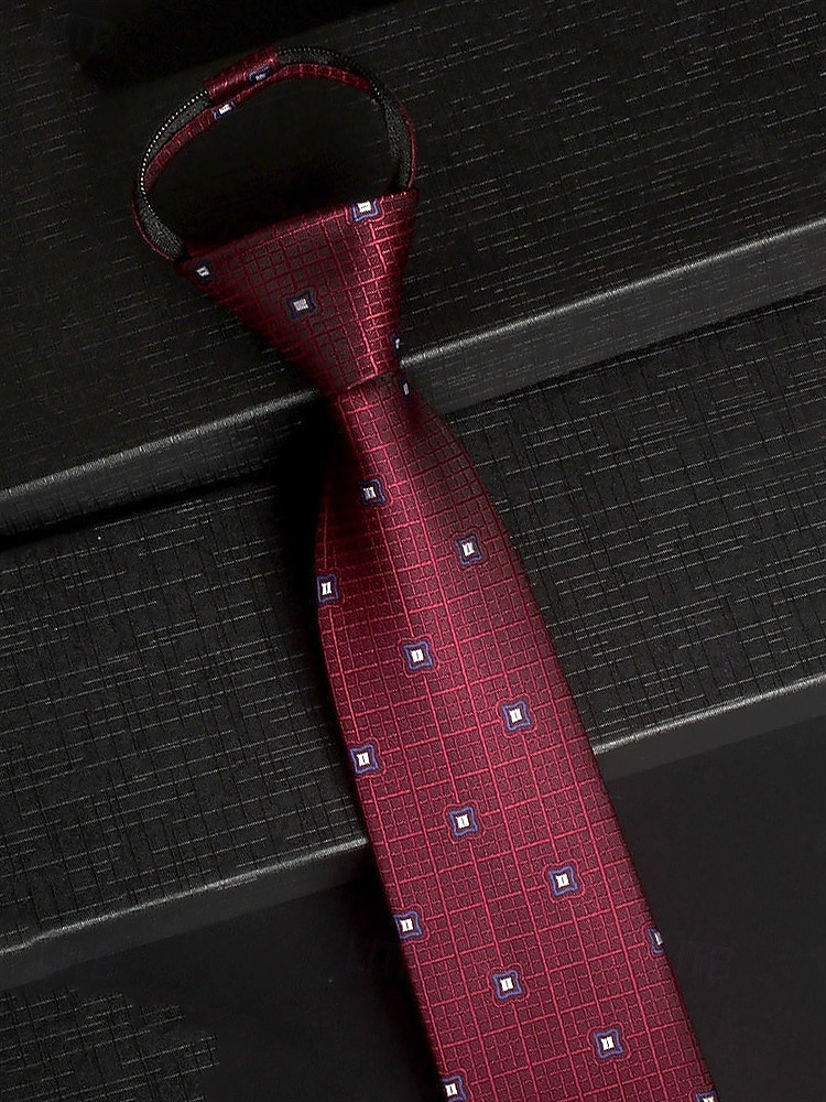 gravatas clássicas masculinas de seda sintética com zíper – conjunto de gravatas com padrões variados para trajes formais e de negócios de 2025 por $11.99 –P9
