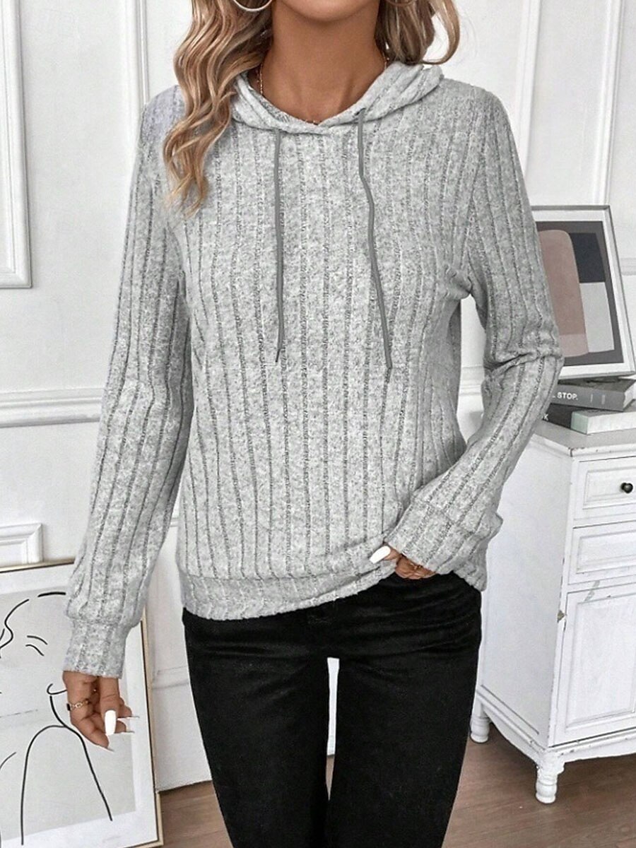 Damen Kapuzenpullover Sweatshirt Casual Plain Street Alltagskleidung Kapuzenpullover Langarm Wein Marineblau Hellgrau Herbst Winter 2025 - $18.99 –P4