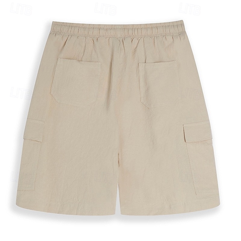 Herren Shorts Leinenshorts Sommershorts Strandshorts Kordelzug Elastischer Bund Mehrere Taschen Einfach Knielang Outdoor Ferien Strand Urlaub Hawaiianisch Schwarz Weiß Unelastisch 2025 - $22.99 –P5