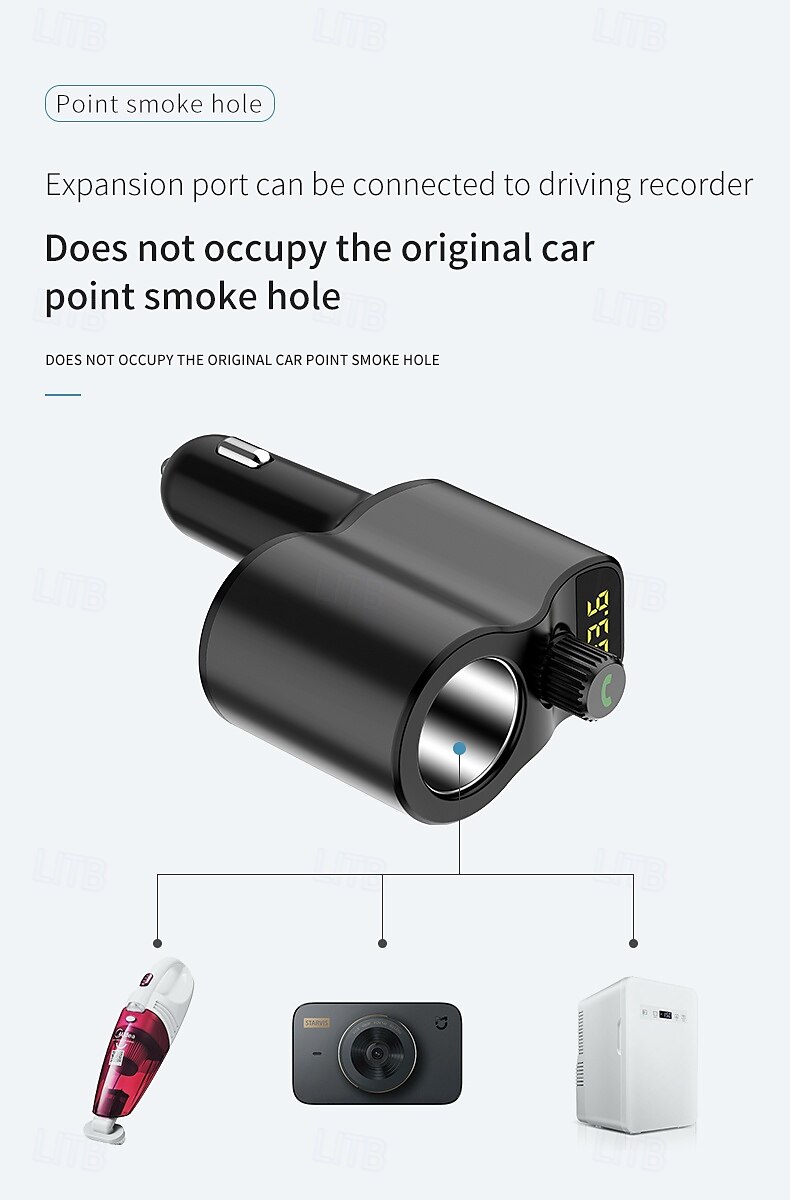 FM Transmitter BT 5.0 Car Kit Handsfree Car Music Player Cigarette Lighter Socket Splitter Dual USB Car Charger 2025 - $31.99 –P5