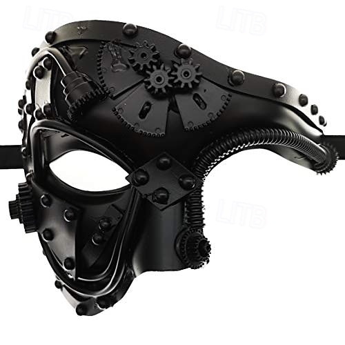 Kovový kyborg předvečer Všech svatých Benátská maska Fantom opery Karnevalová maska Steampunk Dospělé Pánské Dámské předvečer Všech svatých Karneval Mardi Gras Párty Plesová maškaráda Jednoduch 2025 - $39.99 –P7