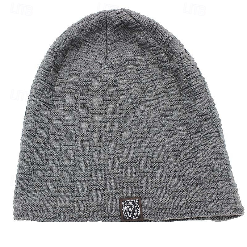 Men's Unisex Beanie Hat Winter Hats Beanies Skull Cap Knit Hat Black Wine Acrylic Fibers Knitted Cozy Daily Wear Going out Solid / Plain Color Warm 2025 - $7.99 –P12