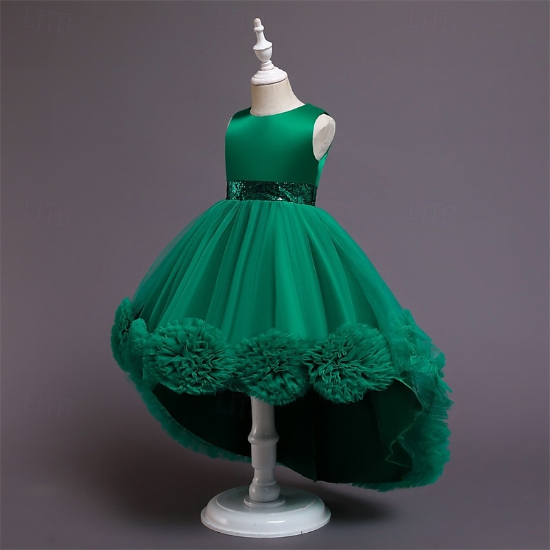 Bambino Da ragazza Vestito da festa Tinta unica Senza maniche Prestazioni Compleanno Retato Bellissimo Dolce Poliestere Asimmetrico Vestito da festa Vestito svasato Abito linea A Estate 4-12 anni del 2025 a $39.99 –P16